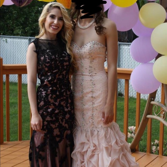 Custom handmade lace dusty rose prom gown/dress - Picture 6 of 8